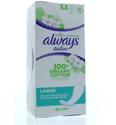 Always Dailies cotton protection inlegkruisjes large (32 stuks)
