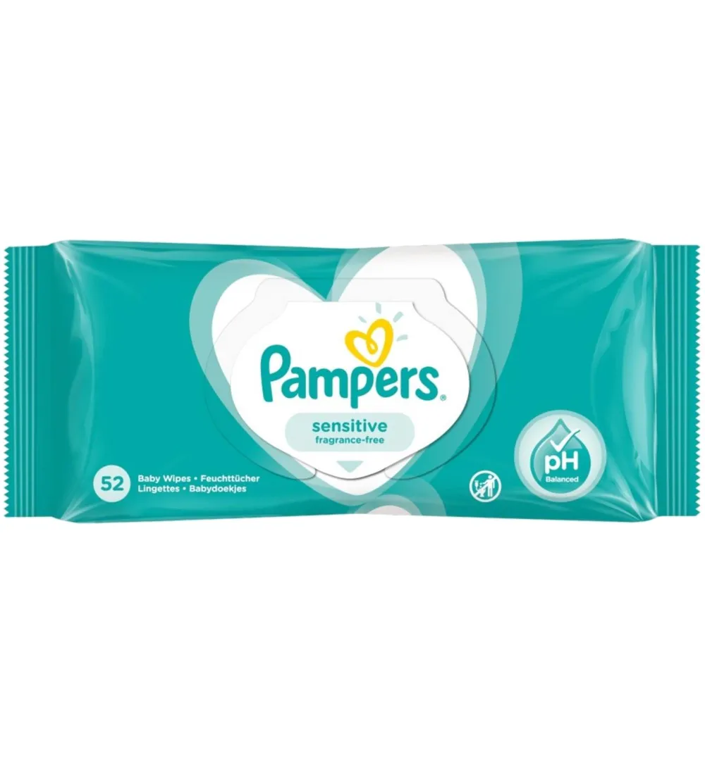 Pampers Babydoekjes sensitive (52 stuks)