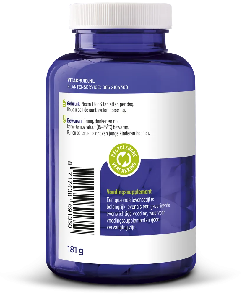 Vitakruid Magnesium 150 Bisglycinaat Met 200Mg L-Taurine (90 tabletten)