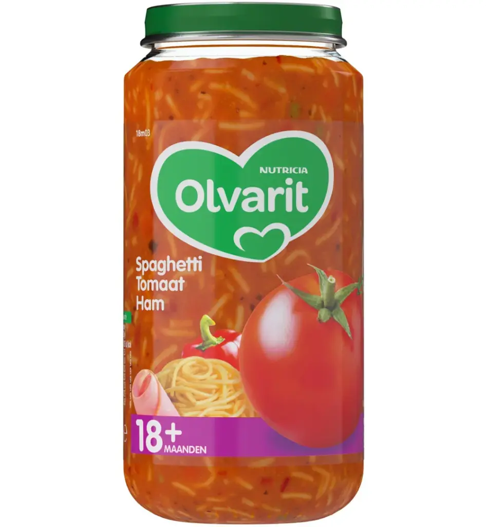 Olvarit Spaghetti tomaat ham 18M03 (250 gr)