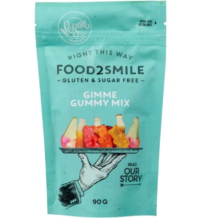 Food2Smile Gimme gummy mix suikervrij lactosevrij (90 gr)