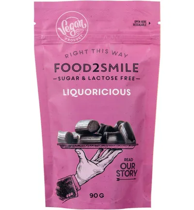 Food2Smile Liquoricious suikervrij lactosevrij (90 gr)