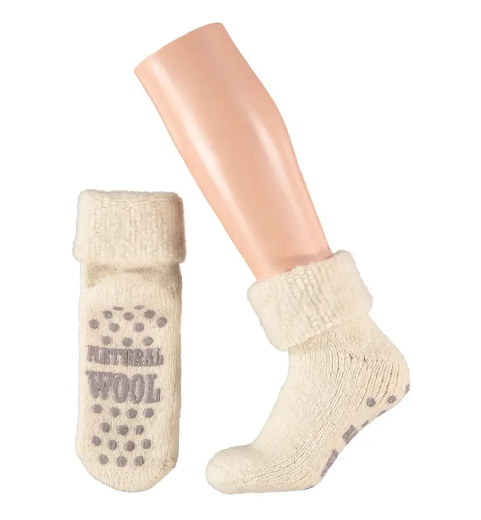 Apollo Slofsok Anti Slip Unisex Grijs/Beige Maat 43-46 (1 paar)