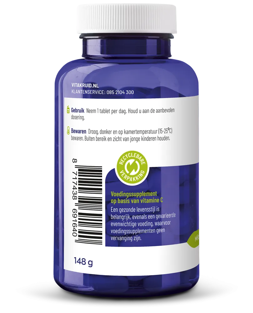 Vitakruid Ester-C® Vitamine C 1000 Flavonoïden Rozenbottel (90 tabletten)