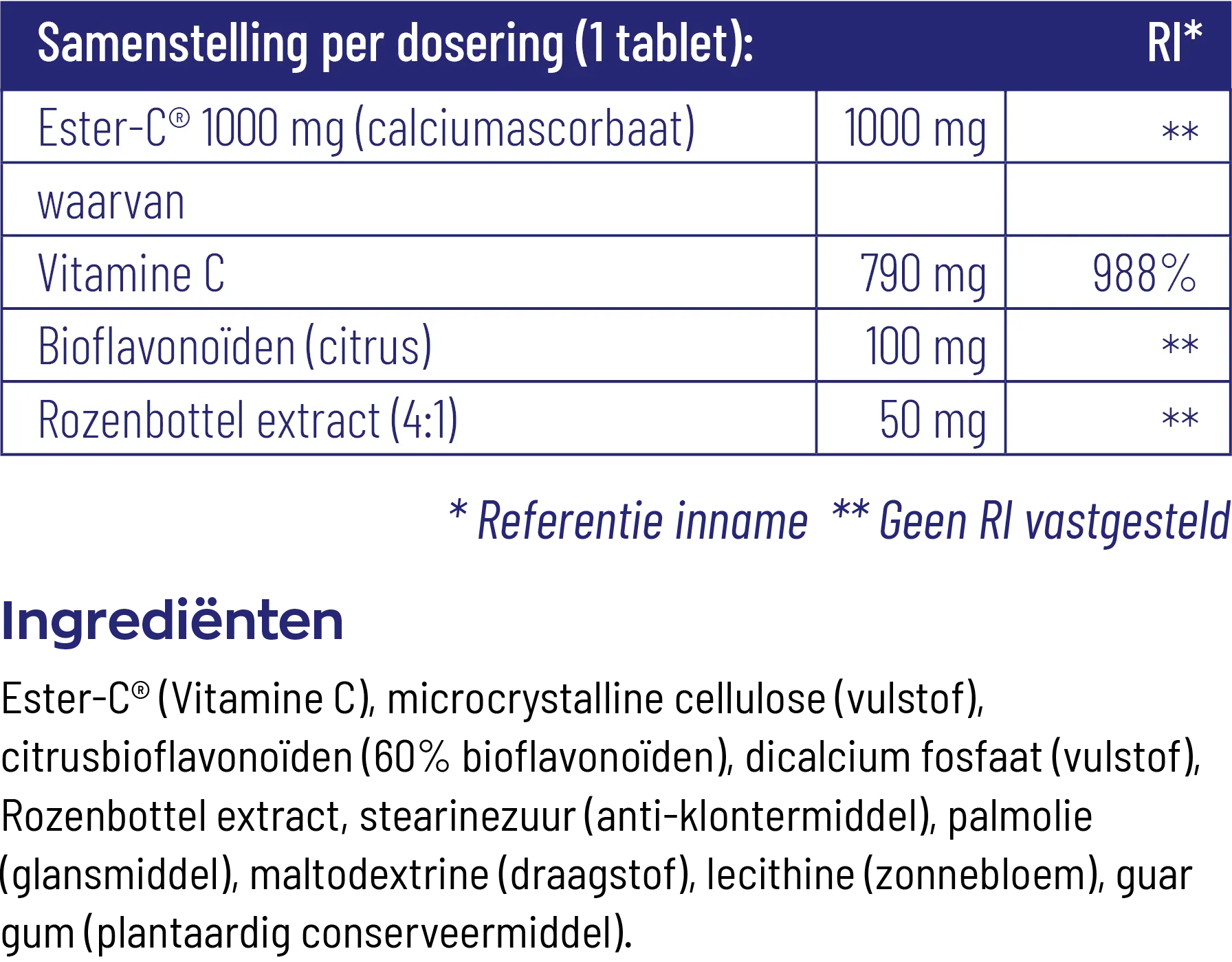 Vitakruid Ester-C® Vitamine C 1000 Flavonoïden Rozenbottel (90 tabletten) - image 3