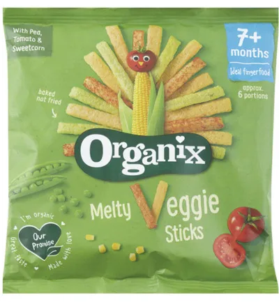 Organix Melty veggie sticks 7+ maanden bio (15 gr)