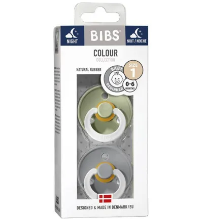 Bibs Fopspeen maat 2 - sage/cloud night 2pack (2 stuks)