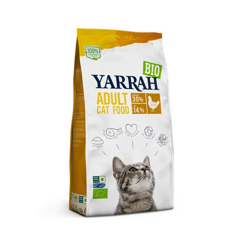 Yarrah Adult Kattenvoer Met Kip Bio (800 gr)
