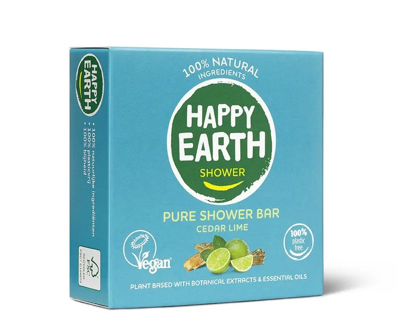 Happy Earth Shower Bar Cedar Lime (90 gr)