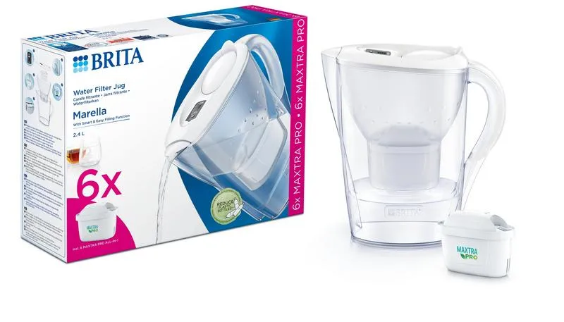 Brita Marella Cool White + 6 Maxtra Pro All-In-1 (1 stuk)