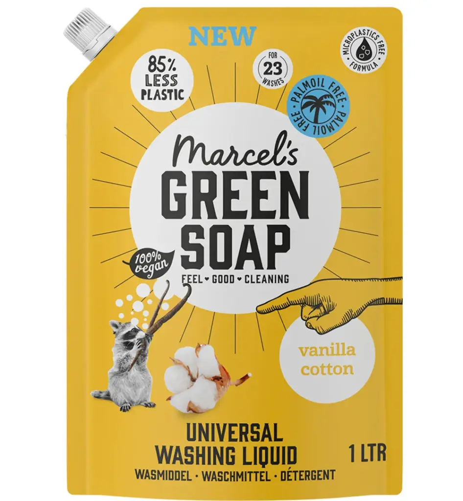 Marcel's Green Soap Wasmiddel Universeel Vanille & Katoen Navulling (1000 ml)