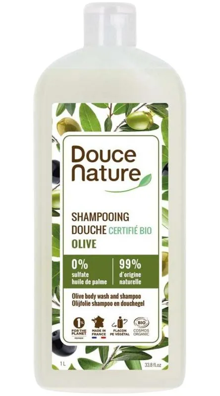 Douce Nature Douchegel & shampoo olijf bio (1000 ml)