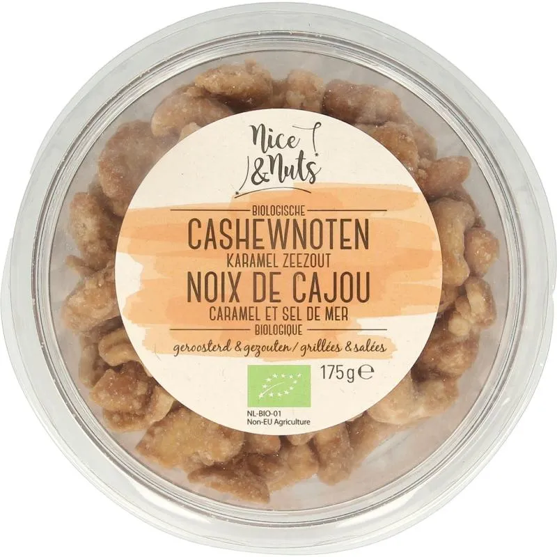 Nice & Nuts Cashewnoten Karamel Zeezout Ge Roosterd Bio (175 gr)