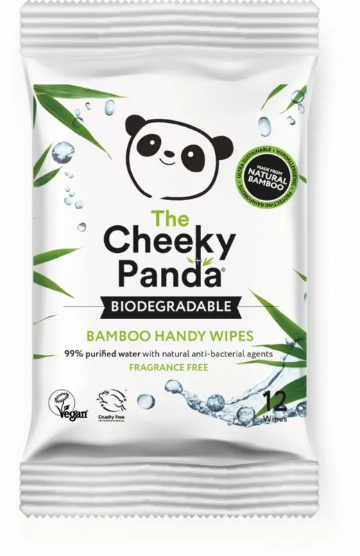 The Cheeky Panda Bamboe bio-afbreekbare vochtig e doekjes (12 stuks)