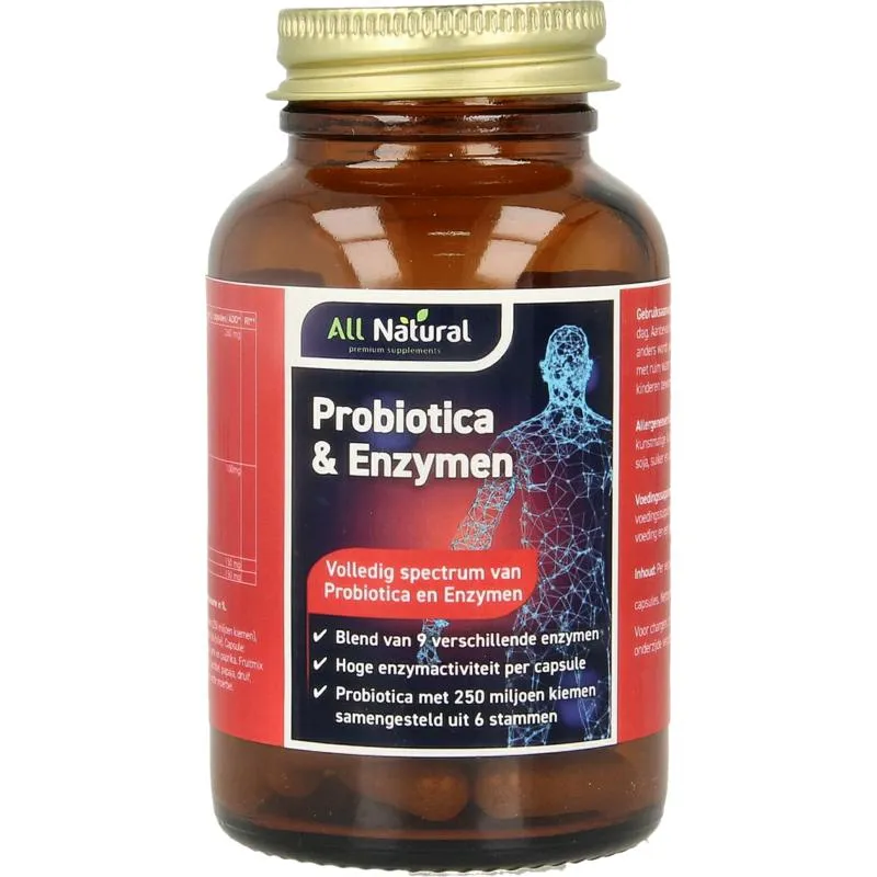All Natural Probiotica & Enzymen (60 vega capsules)