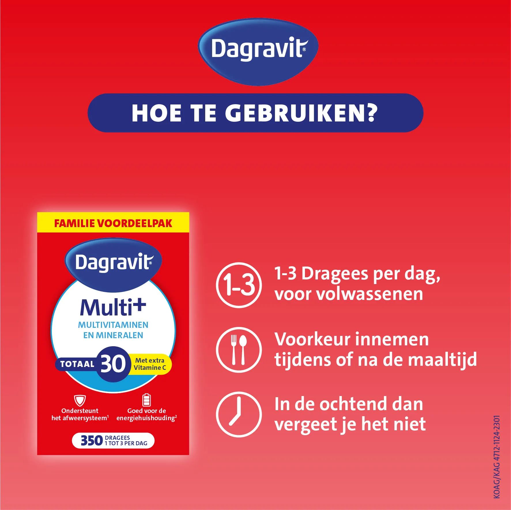 Dagravit Totaal 30 Multivitaminen (350 dragees) - image 3