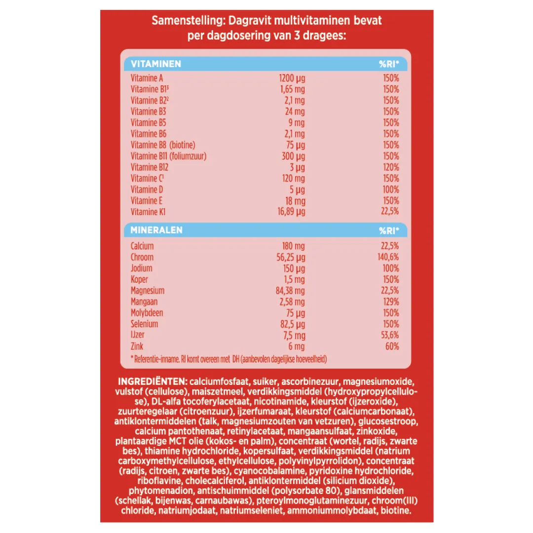 Dagravit Totaal 30 Multivitaminen (350 dragees) - image 5