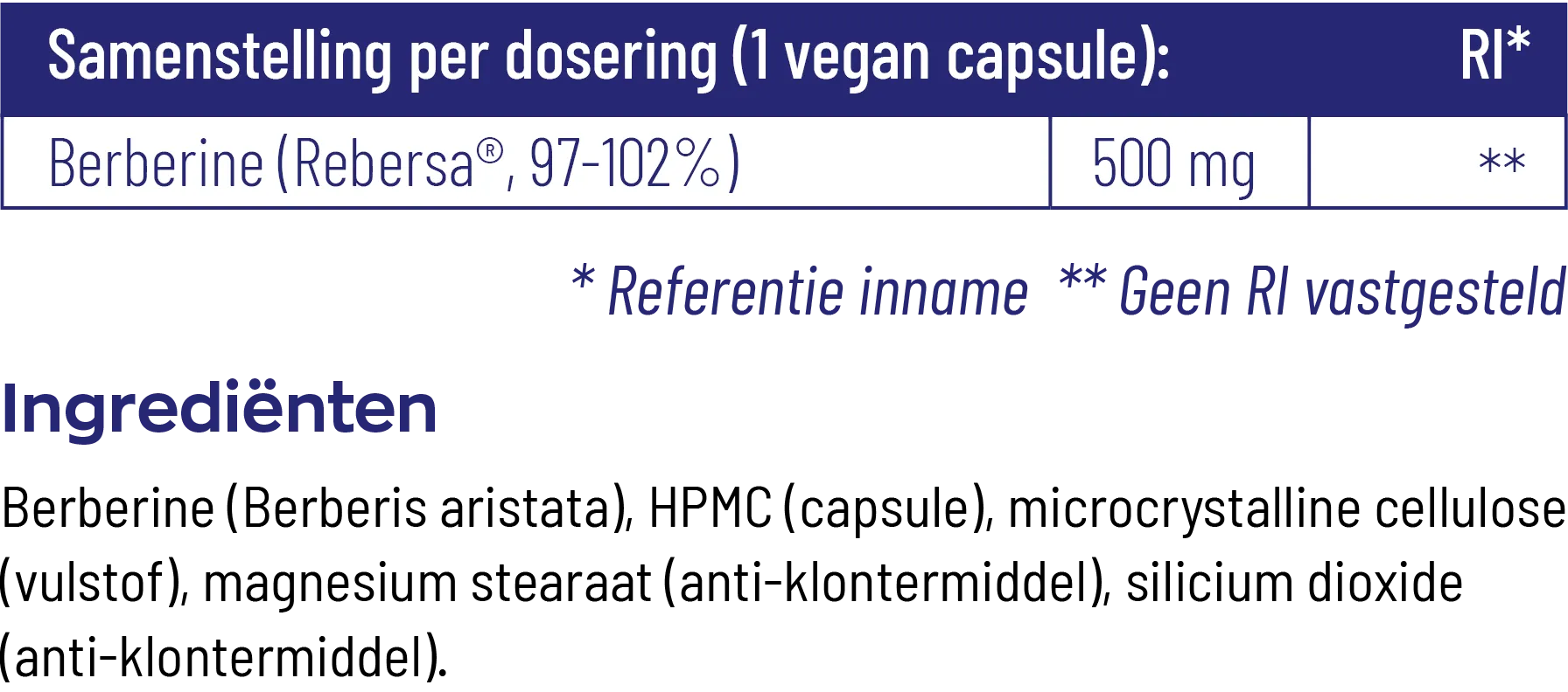 Vitakruid Berberine 500 Rebersa® 97-102% Berberine Zouten (90 vega capsules) - image 4