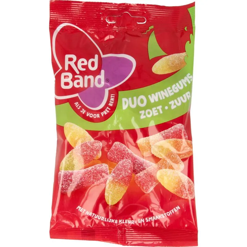 Red Band Winegums duo zoet zuur (120 gr)