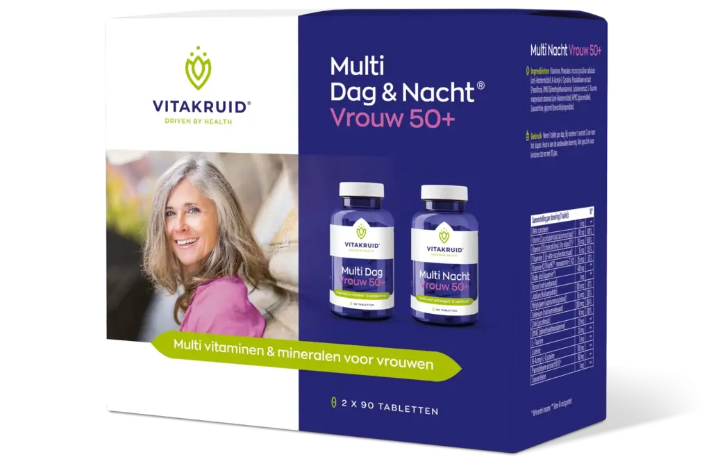 Vitakruid Multi Dag & Nacht Vrouw 50+ 100% Vegan (2 X 90 tabletten)