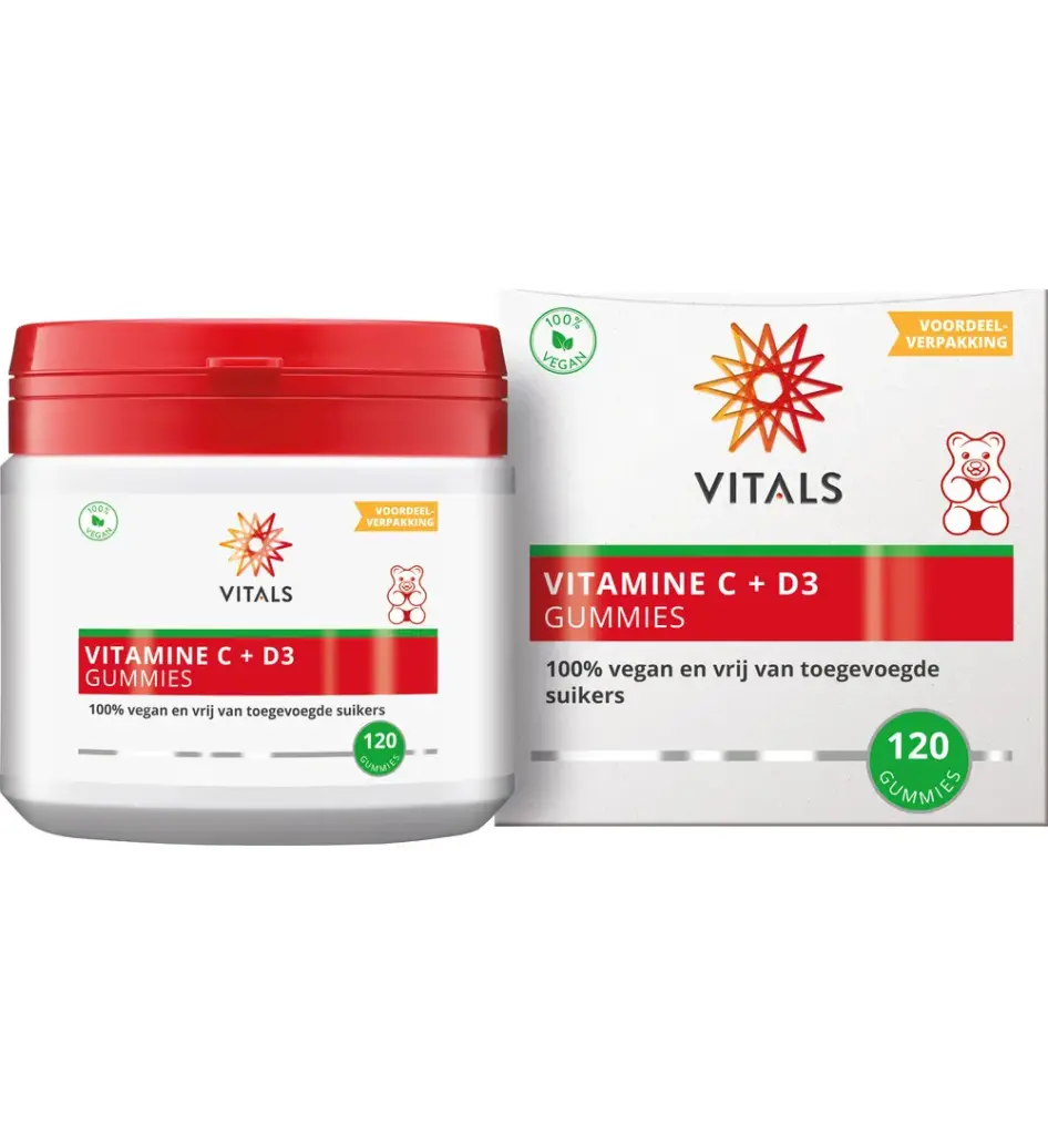 Vitals Vitamine C + D3 Gummies (120 gummies)