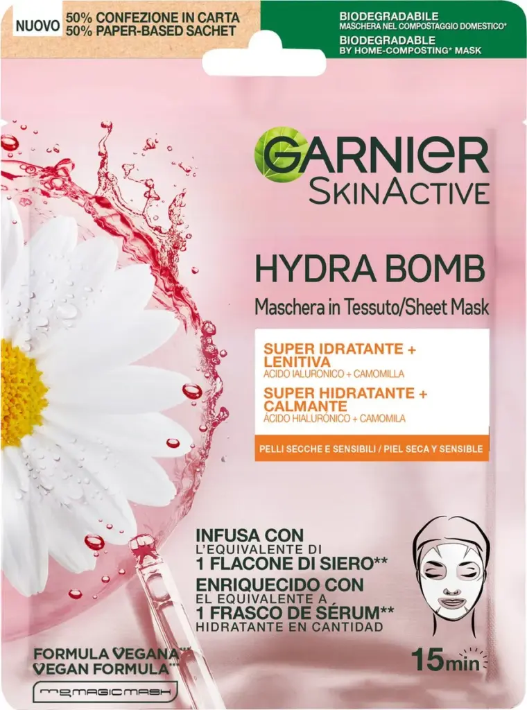 Garnier Skin Active Tissue Masker Kamille En Hyaluronzuur (1 stuk)
