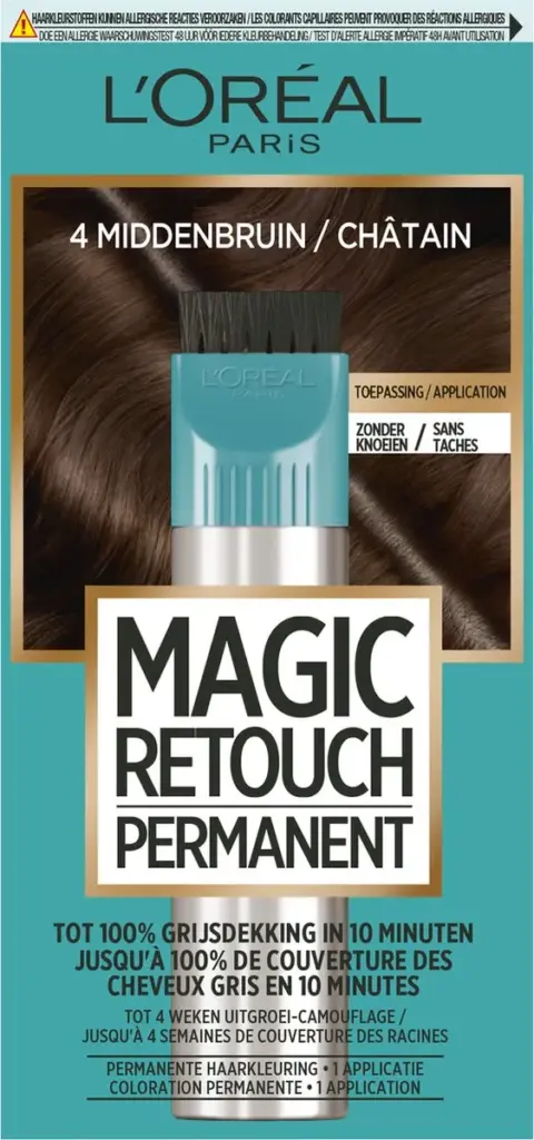 Loreal Paris Magic Retouch Permanente Haarkleuring nr 4 Middenbruin (1 stuk)