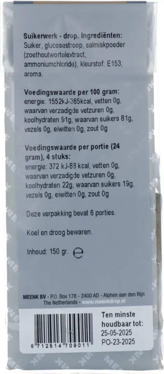 Meenk Salmiak stokjes (155 gr)