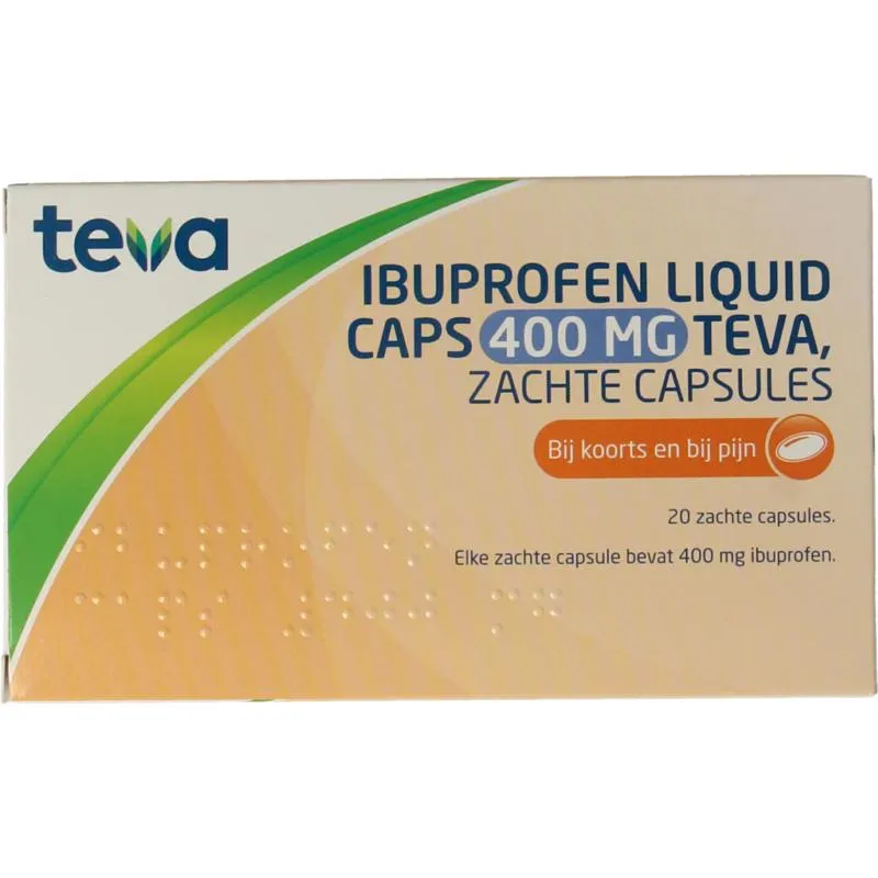 Teva ibuprofen 400mg liq caps uad (20 capsules)