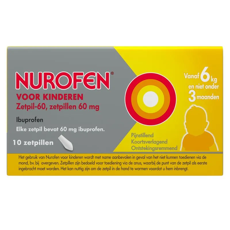 Nurofen Ibuprofen Voor Kinderen 60Mg (10 Zetpillen)