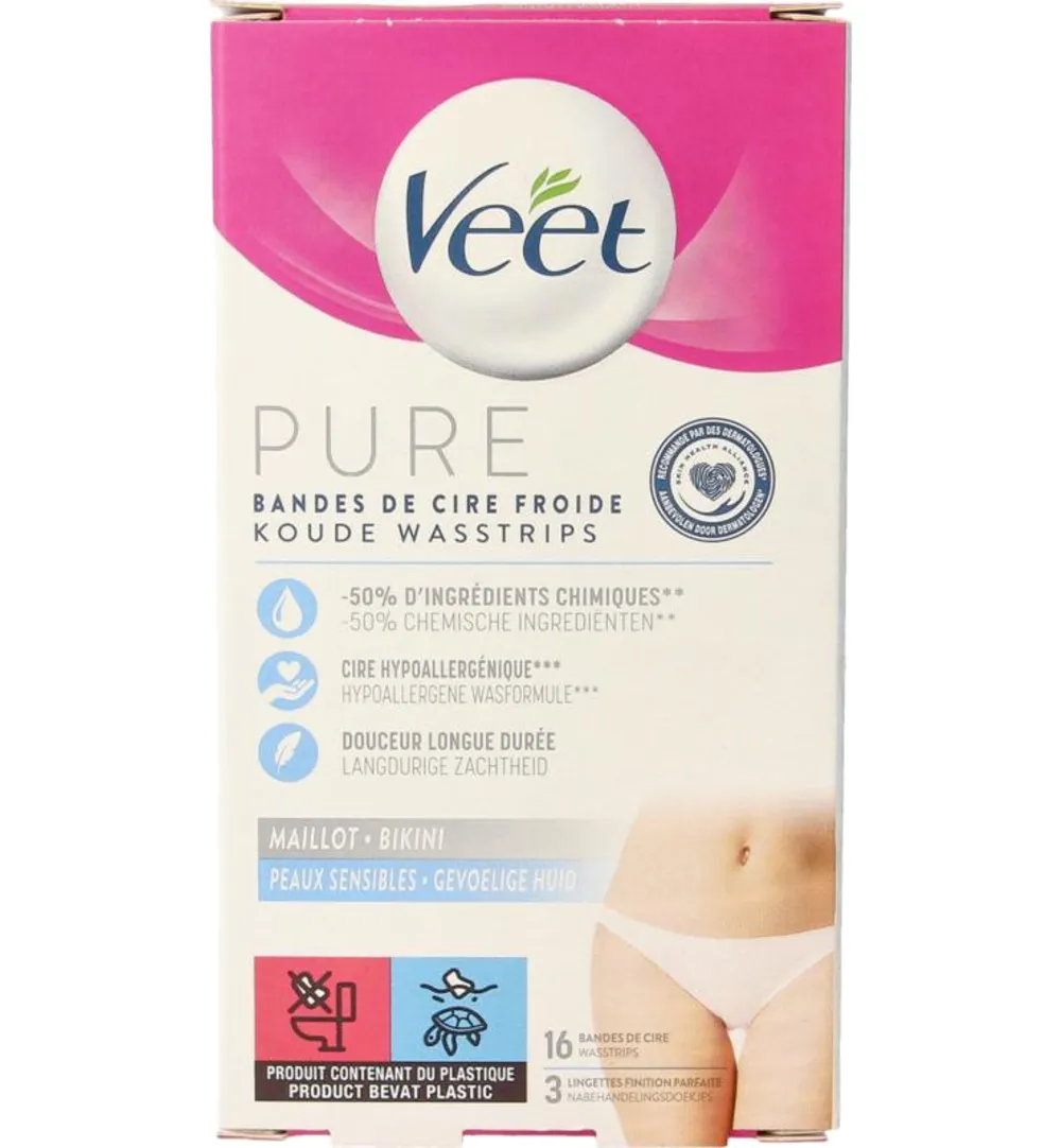 Veet Mimima koude wasstrips bikini hypoallergene (16 stuks)