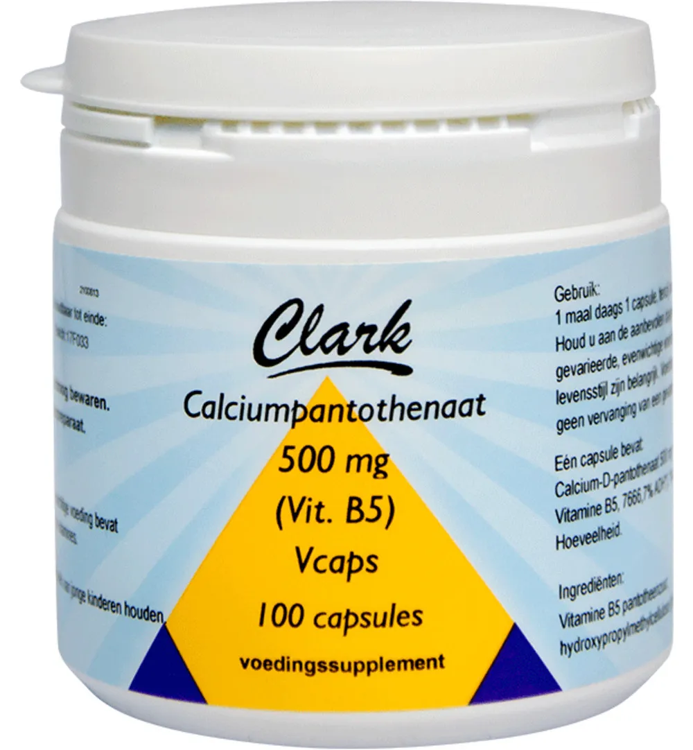 Clark Vitamine B5 pantotheenzuur 500mg (100 capsules)