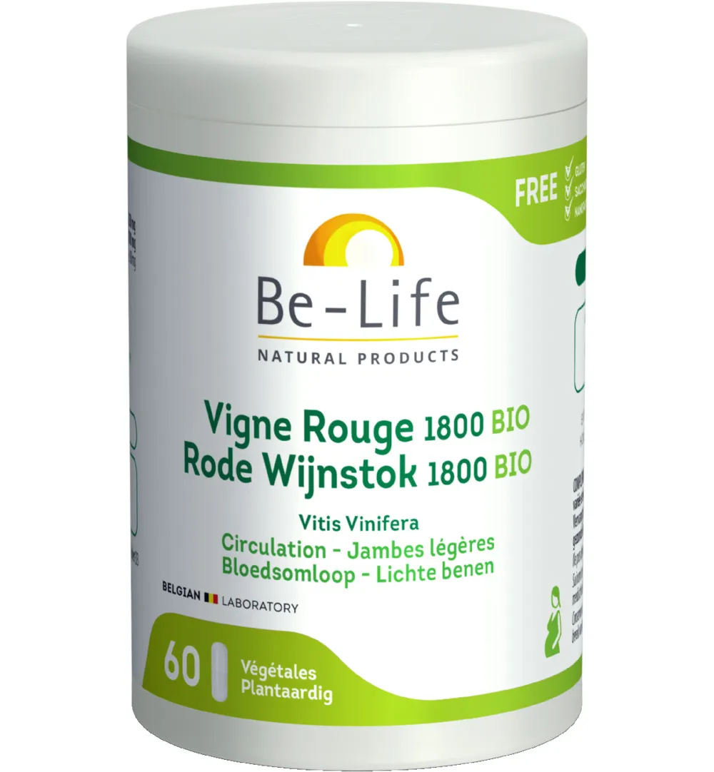 Be-Life Rode Wijnstok 1800 Bio (60 softgels)