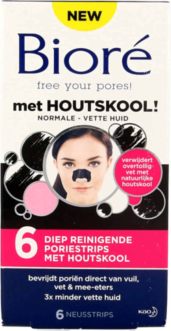 Bioré Diep reinigende poriestrips houtskool (6 stuks)