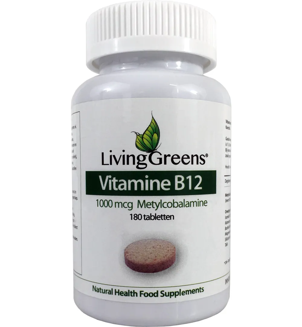 LivingGreens Vitamine B12 methylcobalamine 1000mcg (180 tabletten)