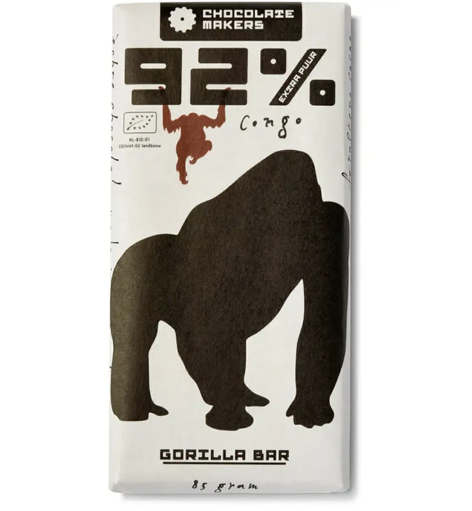 Chocolatemakers Gorilla Bar Extra Puur 92% Bio (85 gr)