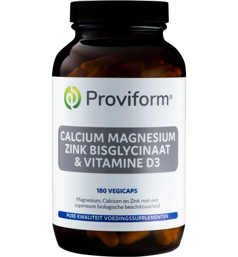 Proviform Calcium Magnesium Zink Bisglycinaat & D3 (180 vega capsules)