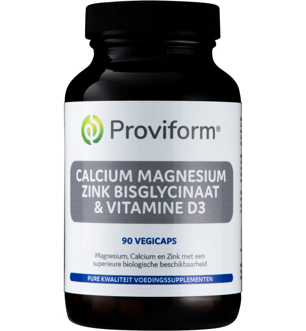Proviform Calcium Magnesium Zink Bisglycinaat & D3 (90 vega capsules)