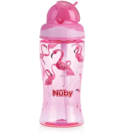 Nuby Flip it beker 360ml roze 3+ jaar (1 stuk)