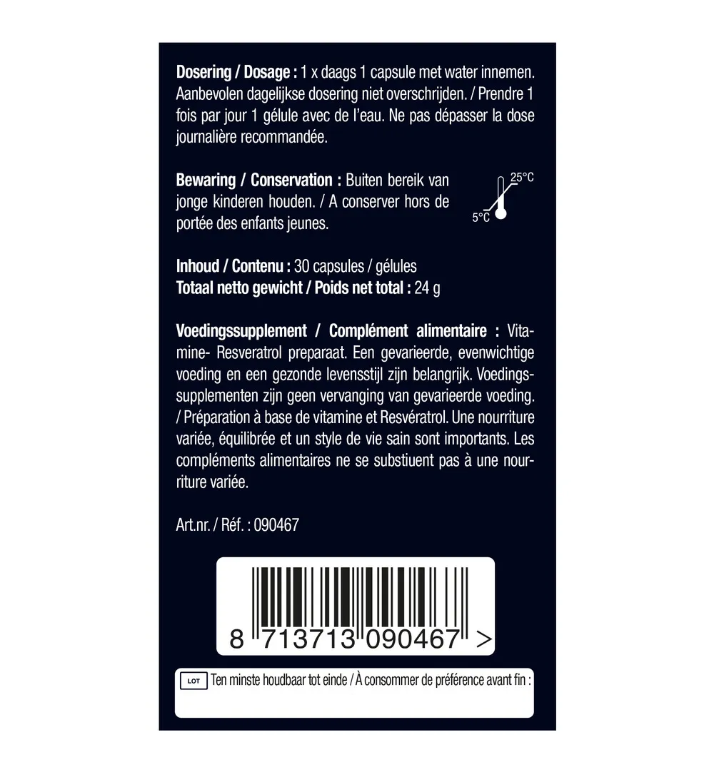 Lucovitaal Super Resveratrol 100Mg (30 capsules) - image 6