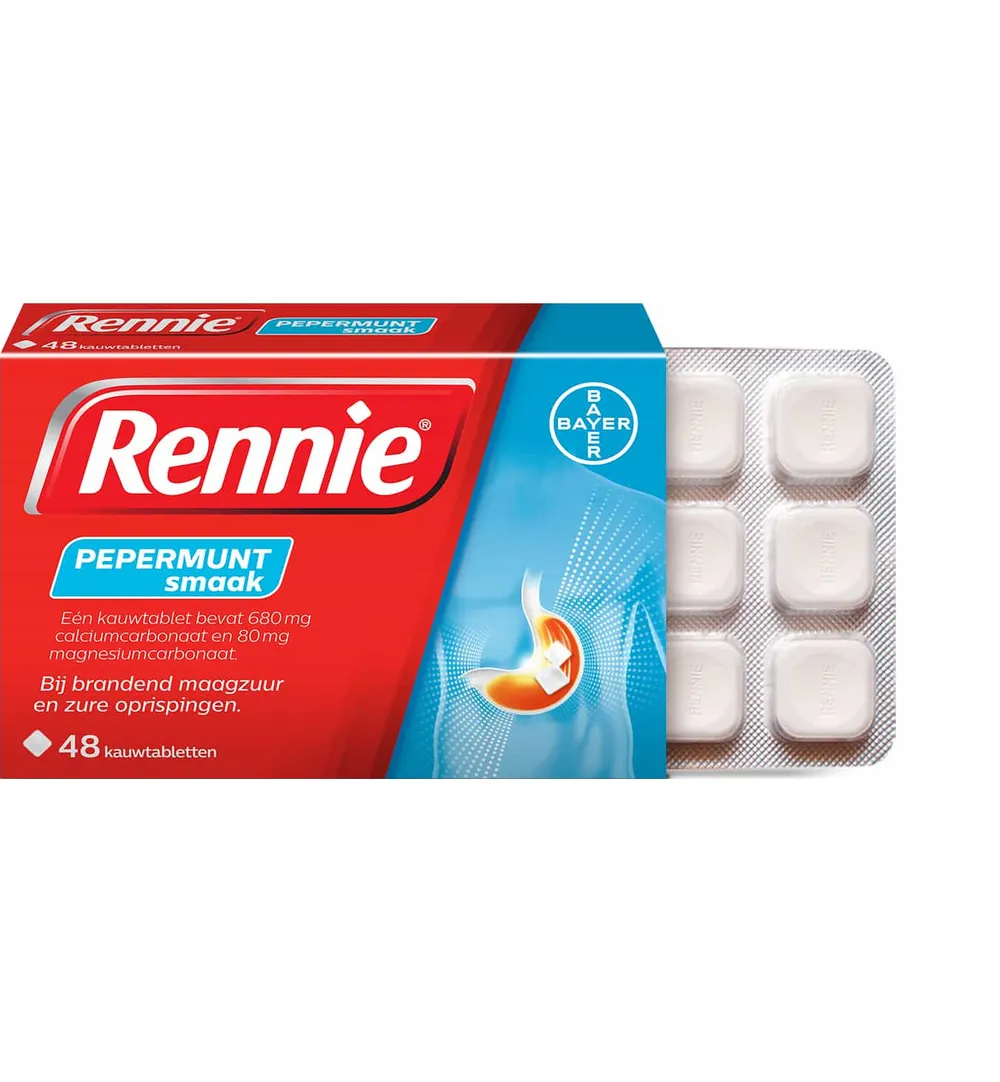 Rennie Pepermunt (48 kauwtabletten)
