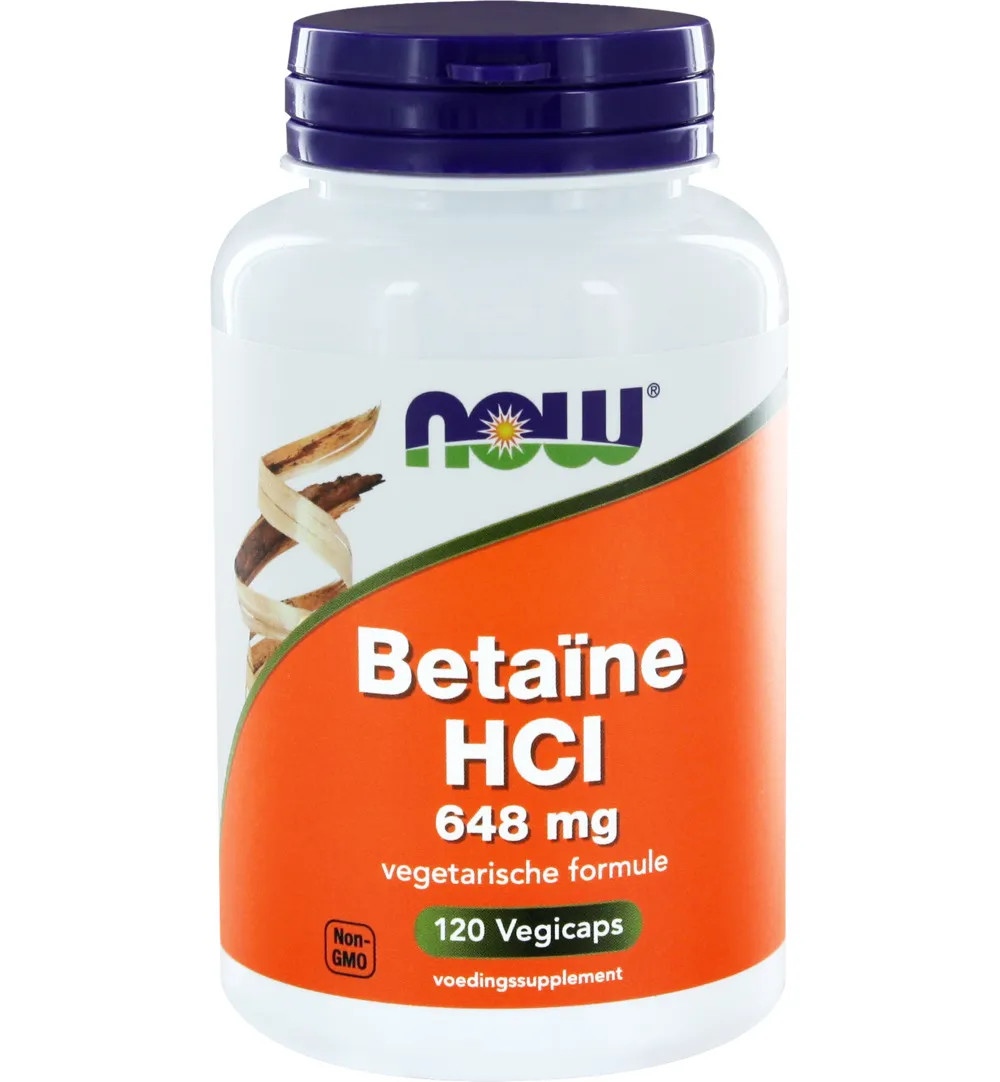 Now Betaine Hcl 648 Mg (120 vega capsules)