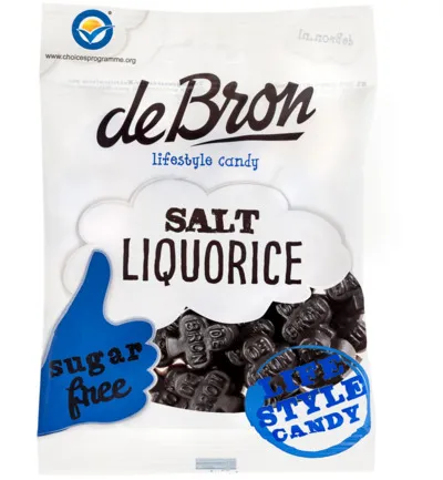 De Bron Klavertjes zout/salt liquorice suikervrij (100 gr)