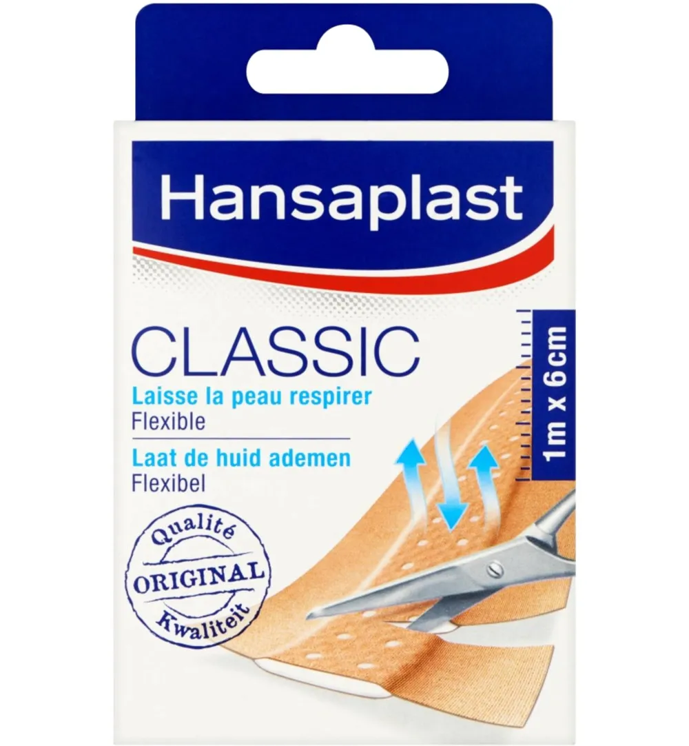 Hansaplast Classic 1m x 6 cm (1 stuk)