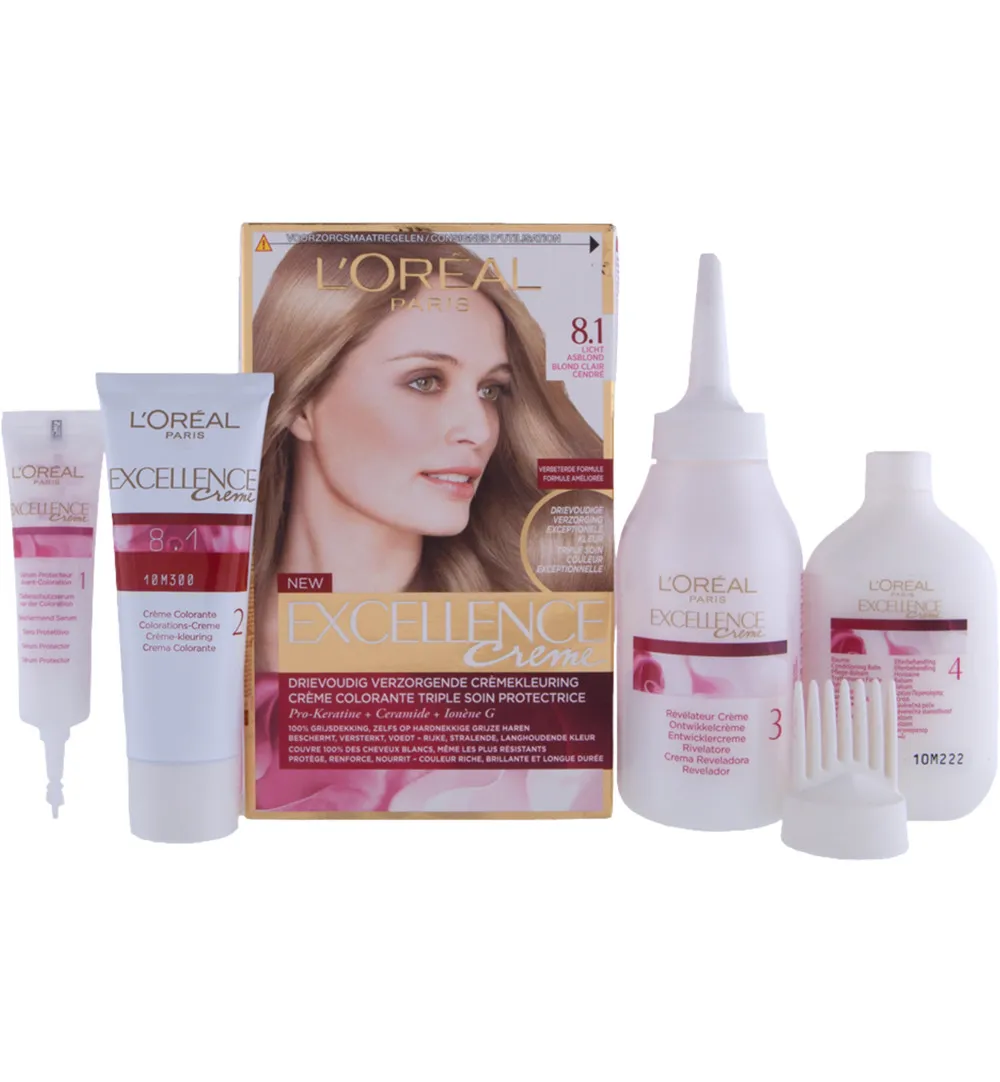 L'Oréal Excellence 8.1000mlicht Asblond (1 set)