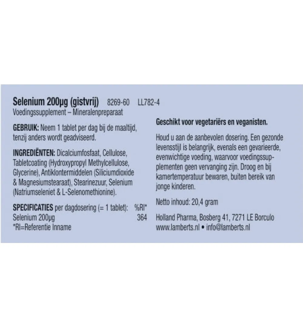 Lamberts Selenium 200mcg (60 tabletten)