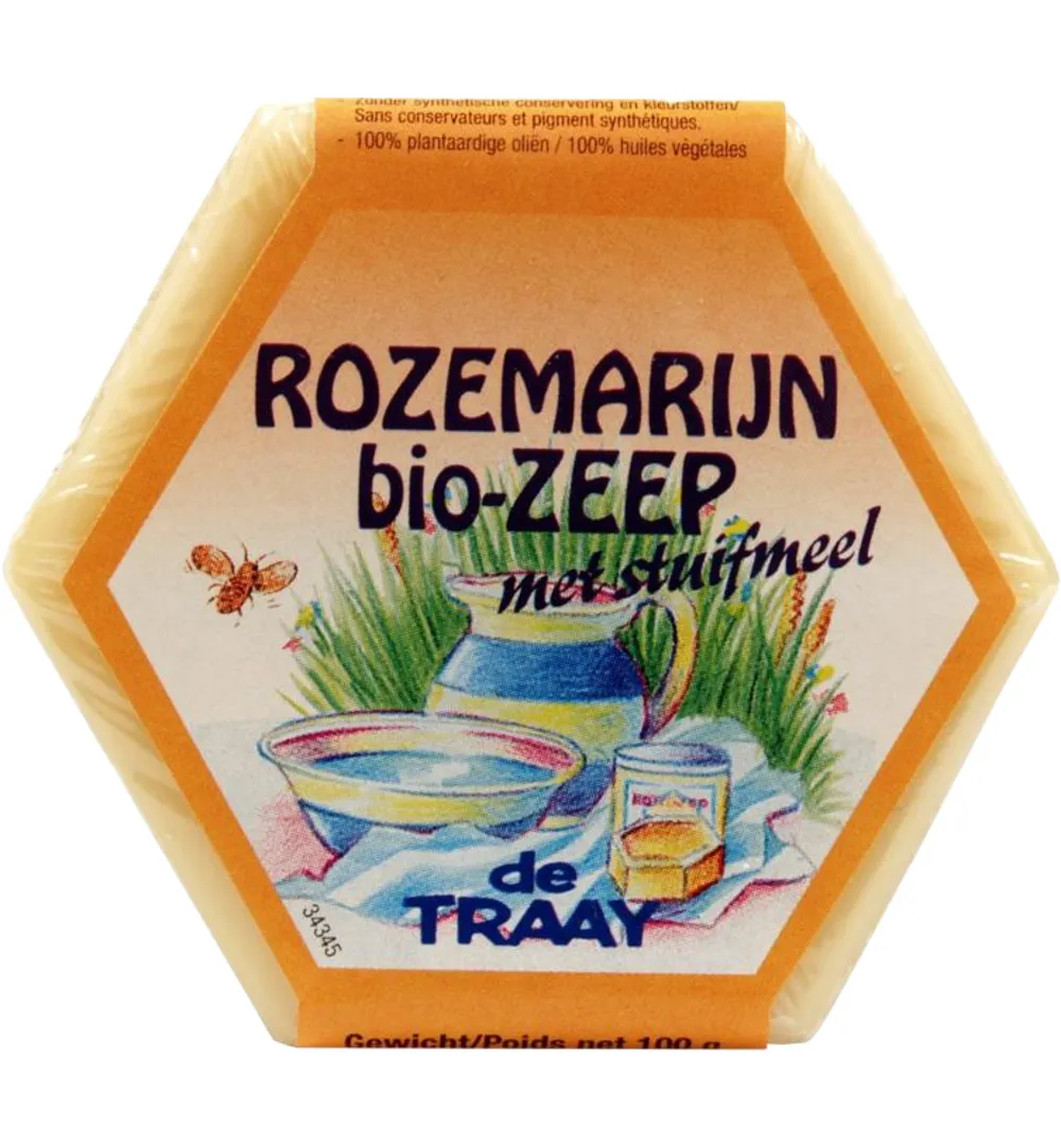 De Traay Zeep Rozemarijn/Stuifmeel Bio (100 gr)
