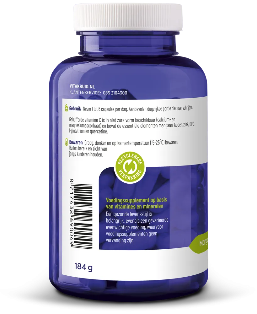 Vitakruid Gebufferde Vitamine C Met Oa Zink Opc Quercetine (vega capsules)