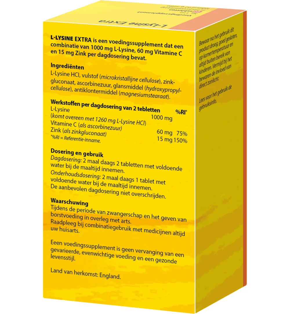 Bloem L-Lysine Lipblaasjes (60 Tabletten)