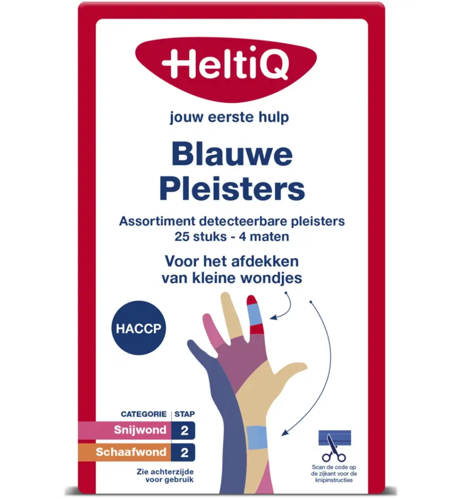 HeltiQ Detecteerbare pleisters blauw (25 stuks)